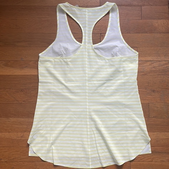 Zella Yellow Striped Racerback Workout Tank Small - Picture 4 of 7